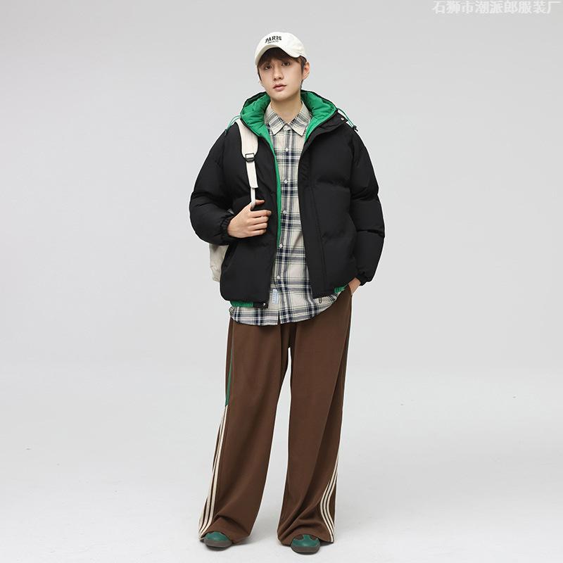 Men's winter new thickened contrasting color bread clothes, women's jackets, student tide loose couple cotton clothes, cotton clothes