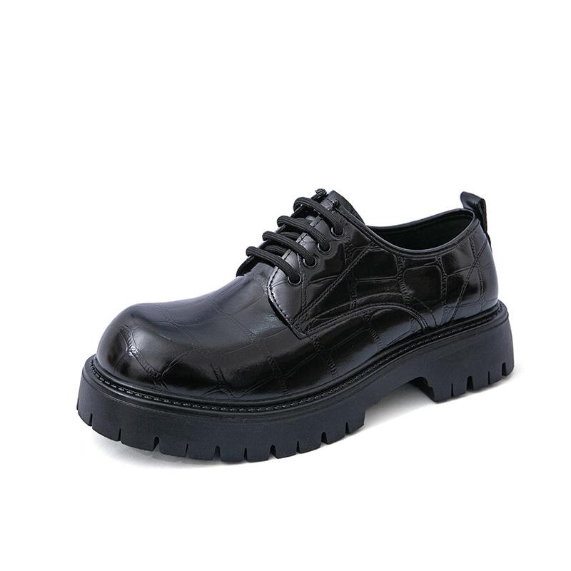 Xiyin big head leather shoes men's casual platform derby shoes formal British style large size trendy shoes