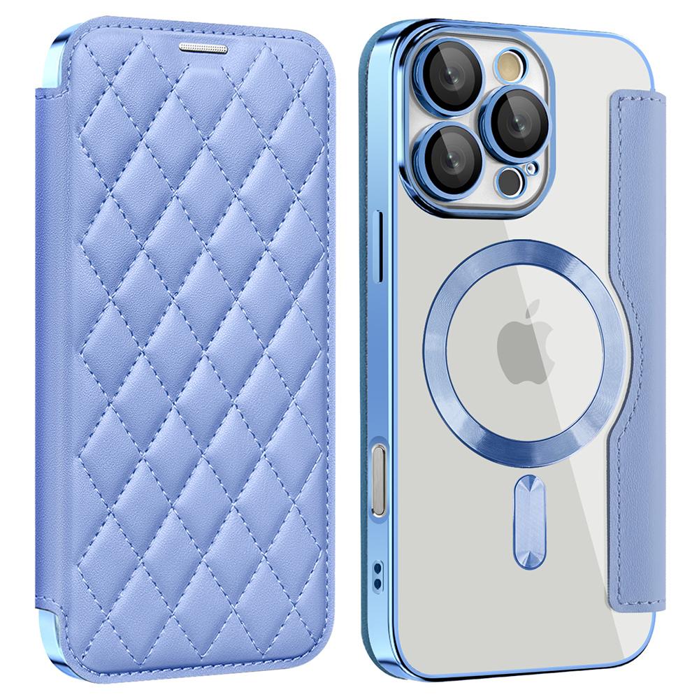 For iPhone 16 Pro Max Magnetic Case Card Slots RFID Blocking Leather Phone Cover