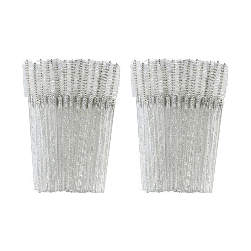 ANNAFRIS 1Pack 50Pcs Disposable Eyelash Brush Soft Head Crystal Eyebrow Brush Lash Extension Brush Mascara Wand Makeup Tool