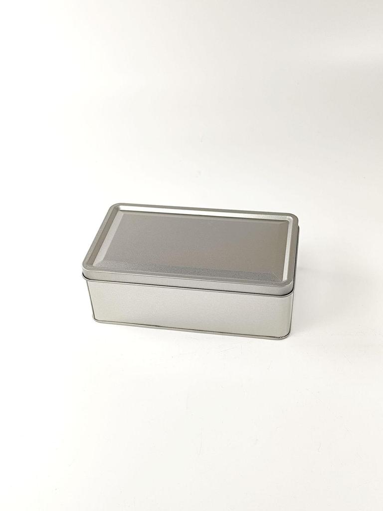Rectangular Buckled Tin Cookie & Candy Box with Flip-Top Lid