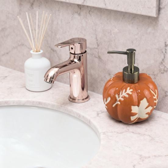 529ML Halloween Pumpkin Liquid Soap Dispenser Shampoo Body Hand Wash Shower Gel Facial Cleanser Container Bathroom Refillable Empty Press Pump Bottle