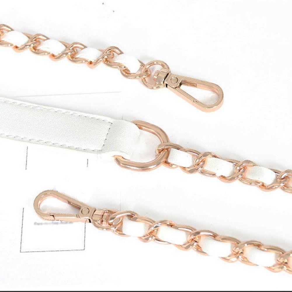Straps Replacement PU Leather Shoulder Bag Strap Bag Chain Metal Braided Chain Bag Accessories