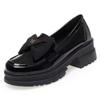 Autumn New Women's Bow Flat Bottom Height Increase Versatile Fashion Comfortable Light Mouth Lightweight Leather Shoes