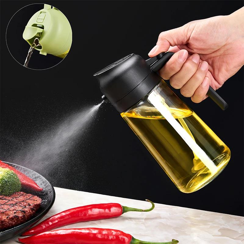 

Glass Oil Spray Can, Kitchen/outdoor Camping Dual-use Oil Spray Can, Fan Shaped Wide-angle Spray, Fine and Even Oil чёрный