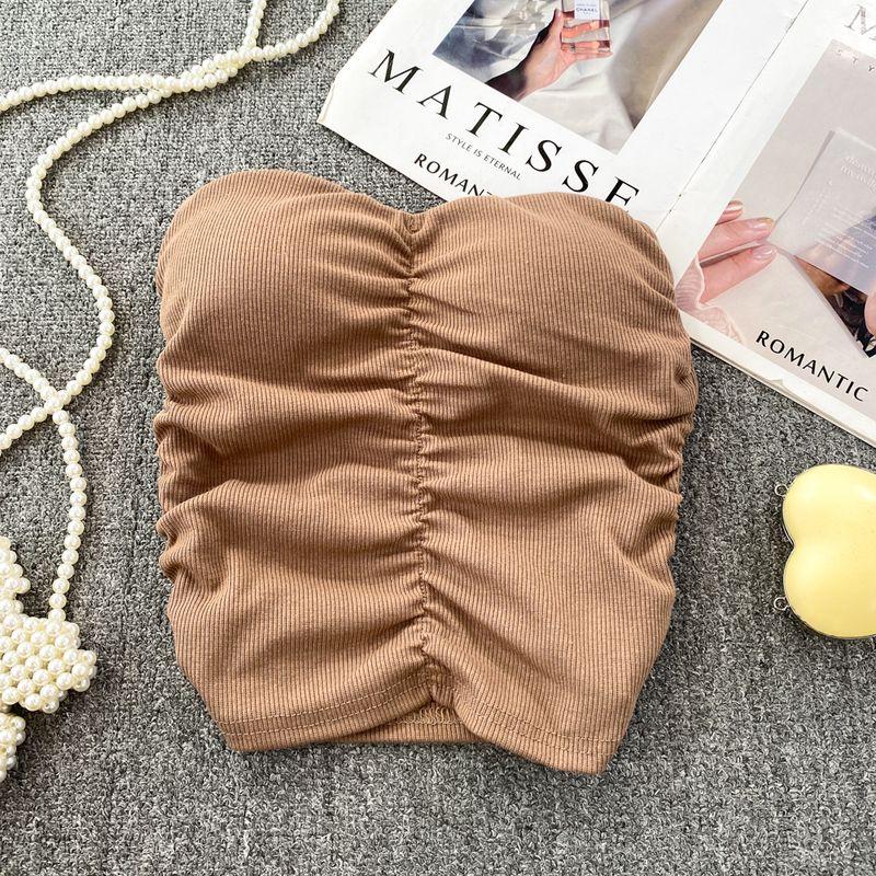 Pure Sweet Sexy Sexy Short Chest-Wrapped Vest Women's Outerwear Stylish Silm Bottoming Sleeveless Tube Top Tops