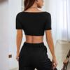 Women's Short-sleeved Athleisure T-shirt Solid Color Top