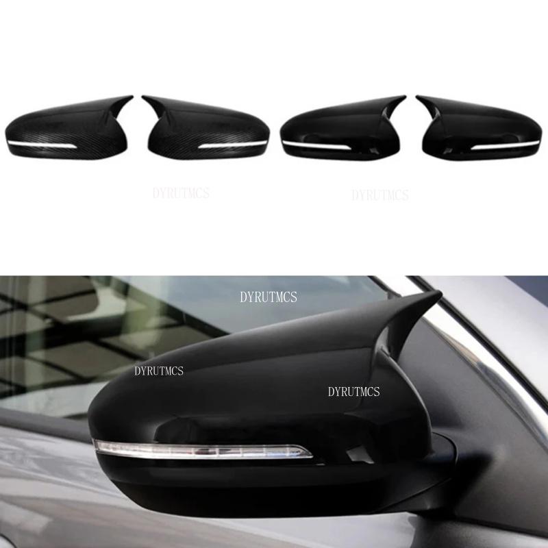 Car Side Door Rearview Horn Mirror Cover Fit For KIA K5 Optima 2011 2012 2013-2015 Cap Sticker Trim ABS Carbon Fiber Style Black