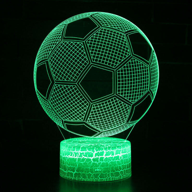 3D LED Night Sight Football Pattern 7 Color Change Desk Lamp For Kids
