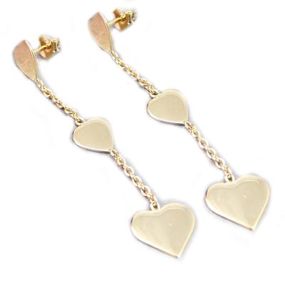[G1992] - Gold Plated 'Love' Earrings Golden