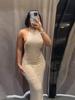 2025 Sleeveless Rhinestone Slim Fit Slit Long Dress for Women