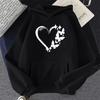 Love and Butterfly Pattern Hoodie Autumn Winter Women Casual Fashion Hip Hop Street Hoodies Simple Fleece O-Neck Sweatshirts