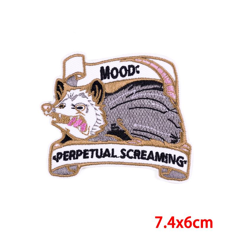 Drinking Coffee Skeleton Patches Skull Finger Letter Embroidery Patch For Clothing Thermoadhesive Patches On Clothes Punk Patch