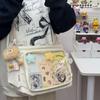 2025 College Style Dámská messenger taška s velkou kapacitou - Průhledný odznak s knoflíkem Ita Bag
