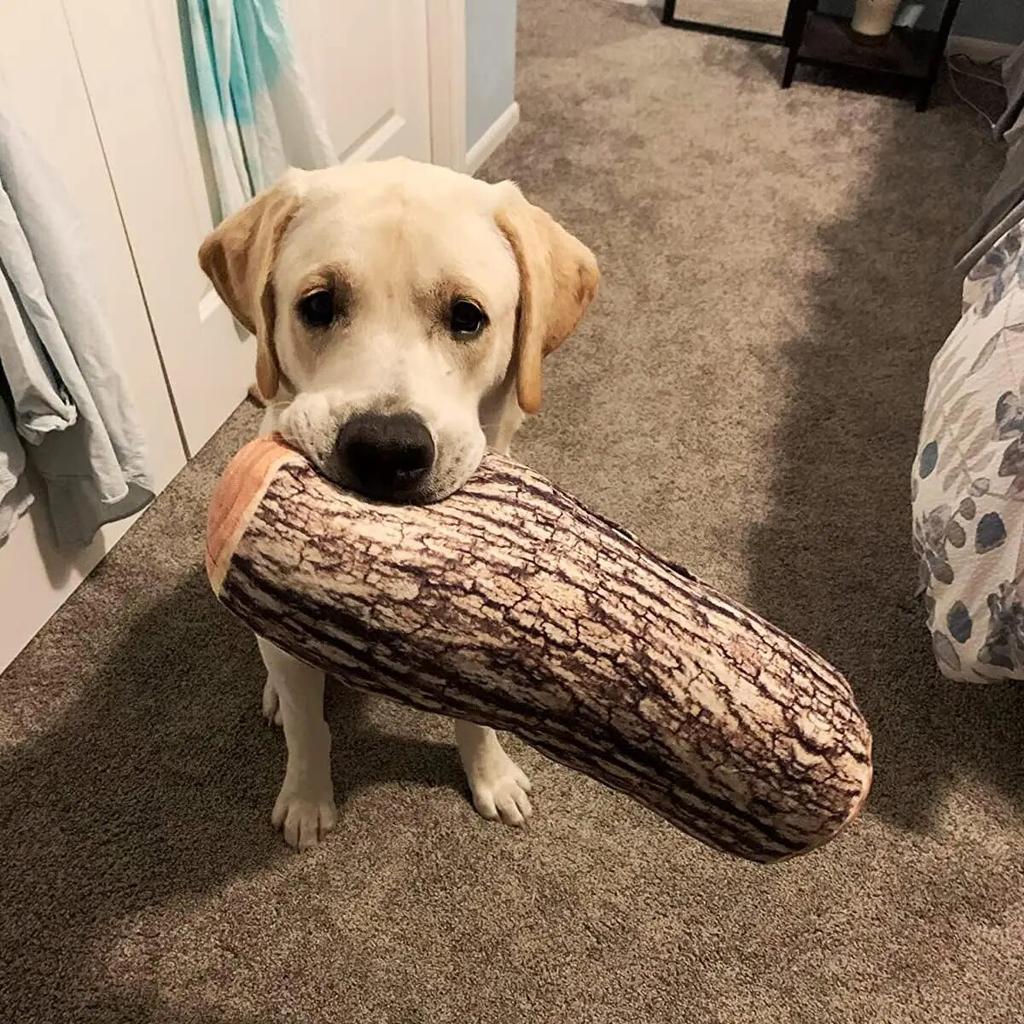 2PS Decorative Round Throw Pillow, 3D Digital Print Comfortable Kids Funny Log Pillow Cylinder Floor Cushion for Home