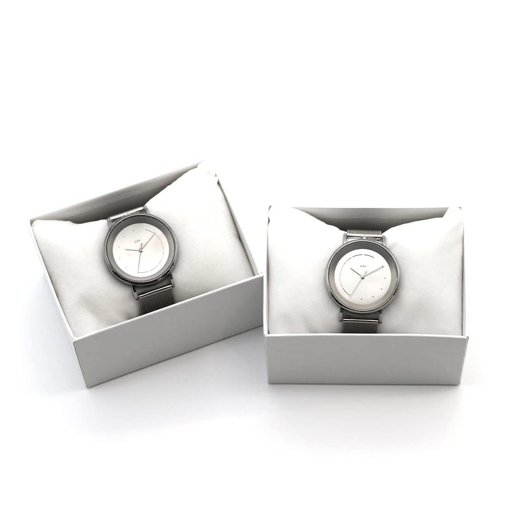 Klon SLIM SOLAR STYLE Tentosen -SILVER MESH- 38mm Solar Watch for Men and Women, Simple Design with Interchangeable Straps