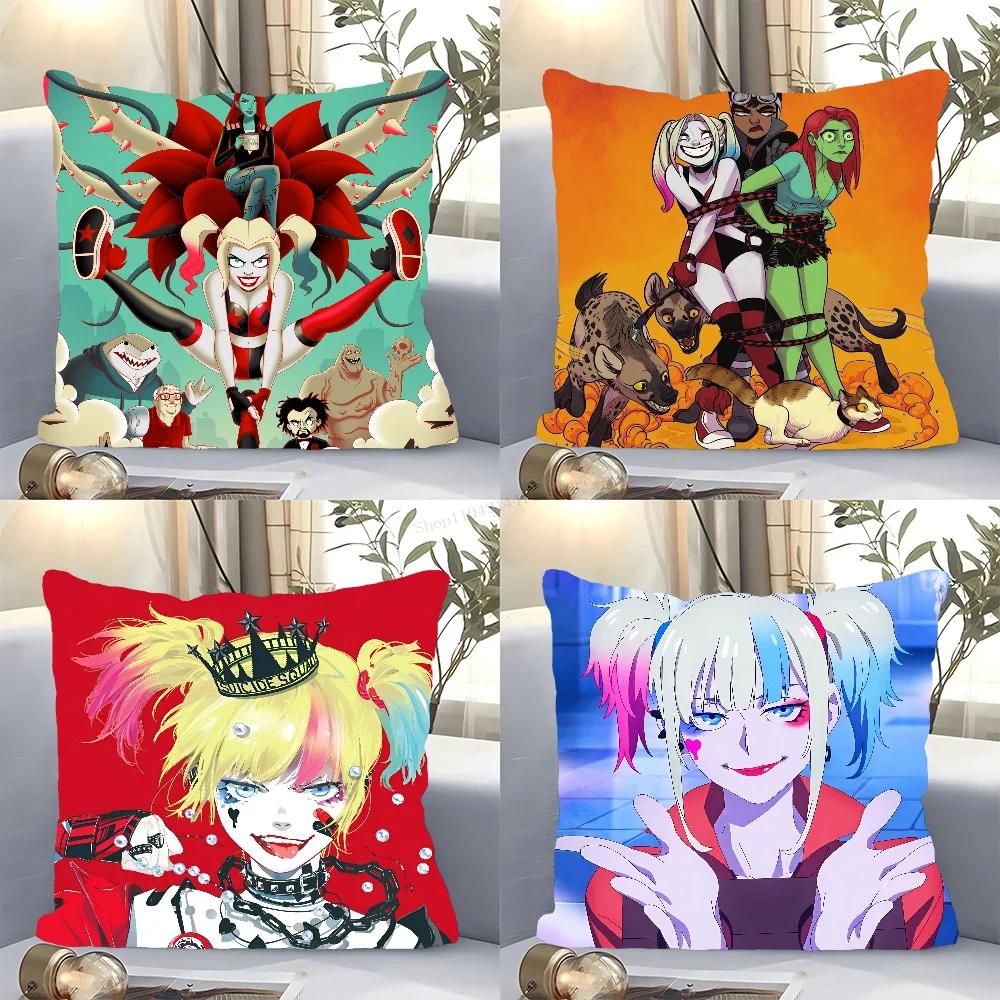 BEAST KINGDOM Harley Tv Quinn Pillow Case Square Pillow Bedroom Sofa Leisure ComfortCushionCar Living Room Home Decoration 40X40