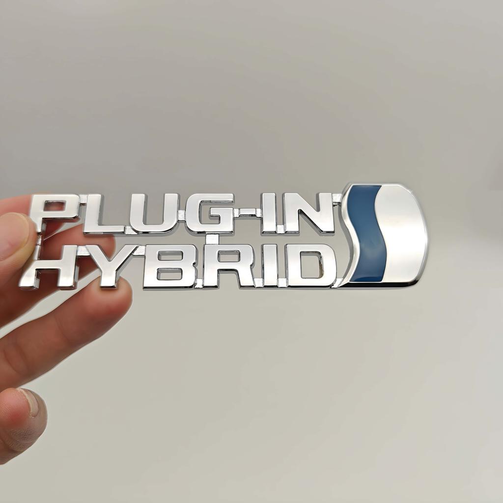 1ks 3D kovová nálepkaPLUGIN HYBRID, znak na bok blatníku, zadní kufr pro všechna auta