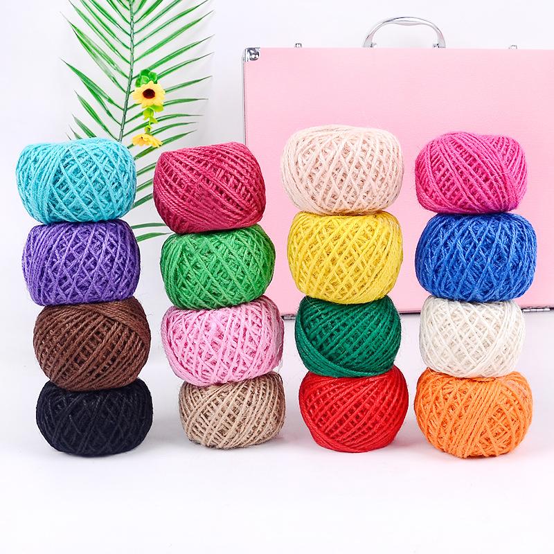 Color Hemp Rope Diy Hand-Woven Decorative Retro Style Photo Clip Jute Rope 50 Meters