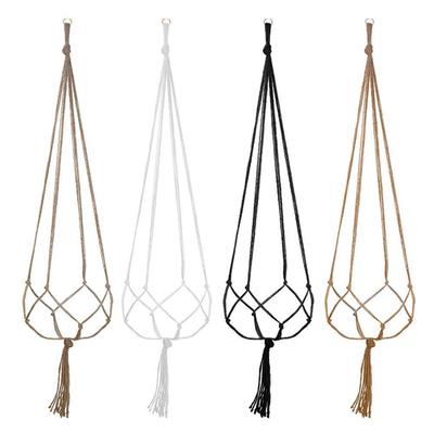 1pcs Braided Rope Hanging Basket Flower Pot Macrame Net Hanger Garden Holder Craft Plant Balcony Decor Accessories