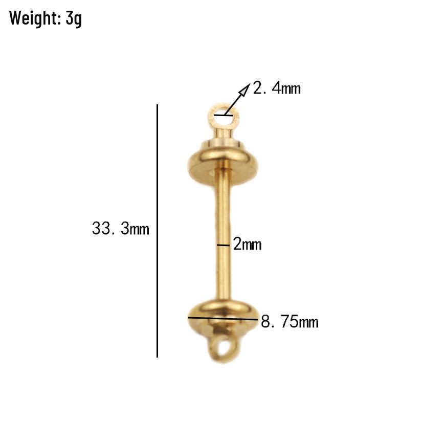 DIY Handmade Barbell Pendant Jewelry Accessories - Brass Material, Screw-in Threaded