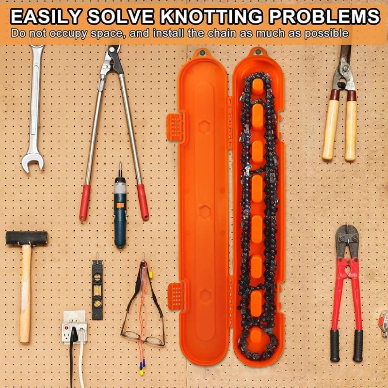Heavy Duty Chainsaw Chain Holder for 6-20 Inch Chains Organizer Space Saving Designs with Hanging Holes for Easy Storage