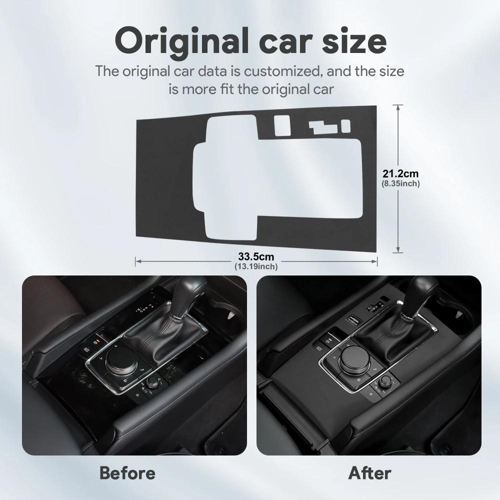 BDN1 Adesivo Decorativo Superiore in Camoscio per Mazda 3 Axela BP 2019 2020 2021 2022 2023 2024 2025 Pannello Cambio Automatico Auto con Pulsante Sportivo