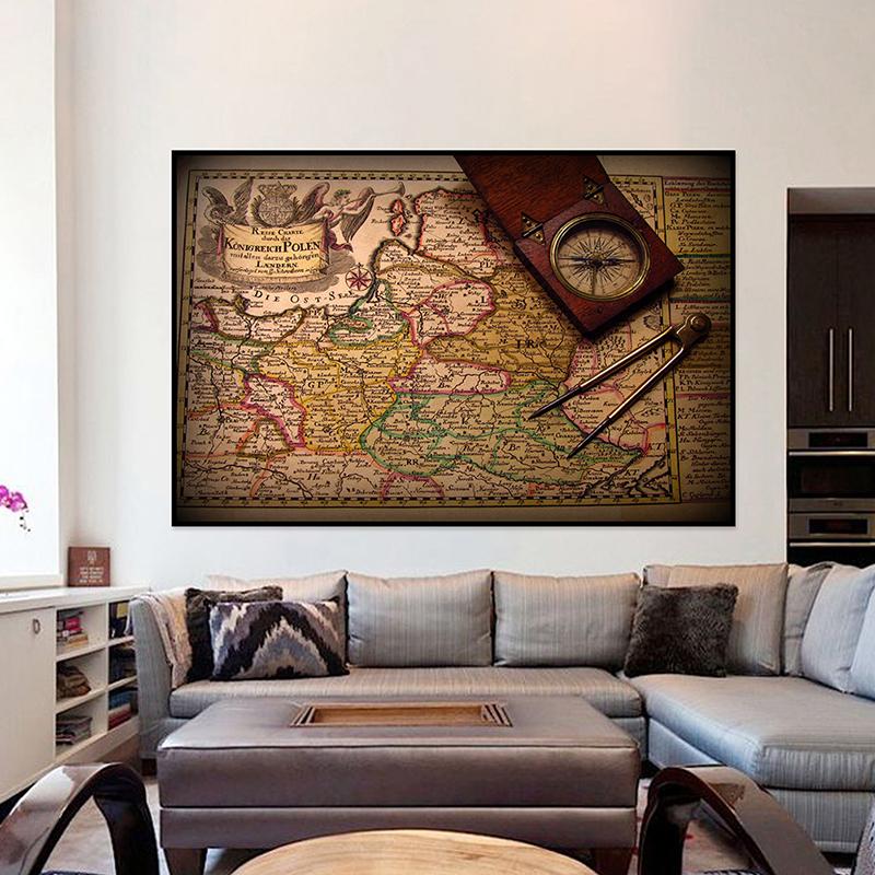 Vintage Dekoratif Harita Duvar Dekor Arka Plan Oturma Ev Çalışma Stüdyosu Malzemeleri Dekoratif Asılı Resim