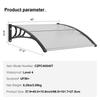 Window Door Awning Canopy 40" x 40", UPF 50+ Polycarbonate Entry Door Outdoor Window Awning Exterior, Front Door Overhang Awning for Sun Shutter, UV,