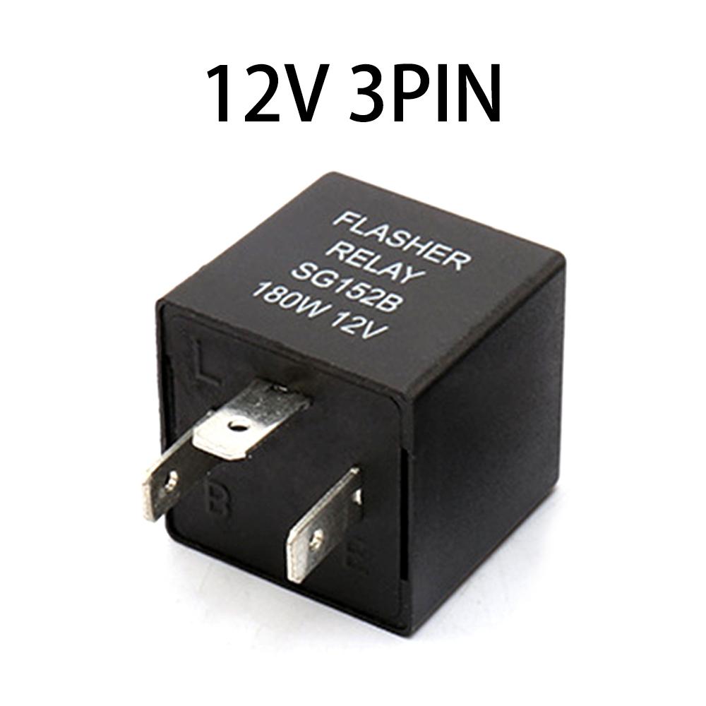 Car Flashing Relay 3-Pin Normally Open Relay  DC 12V 24V Auto Motorcycle Steering Relay Car Turn Signal Switch with Base