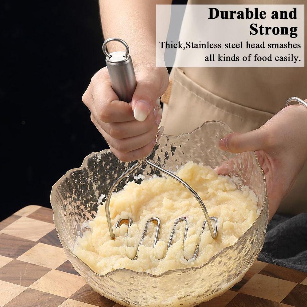 1/2 Pcs Manual Operation Potato Masher Heavy Duty Pusher Fruit Tools Egg Salad Making