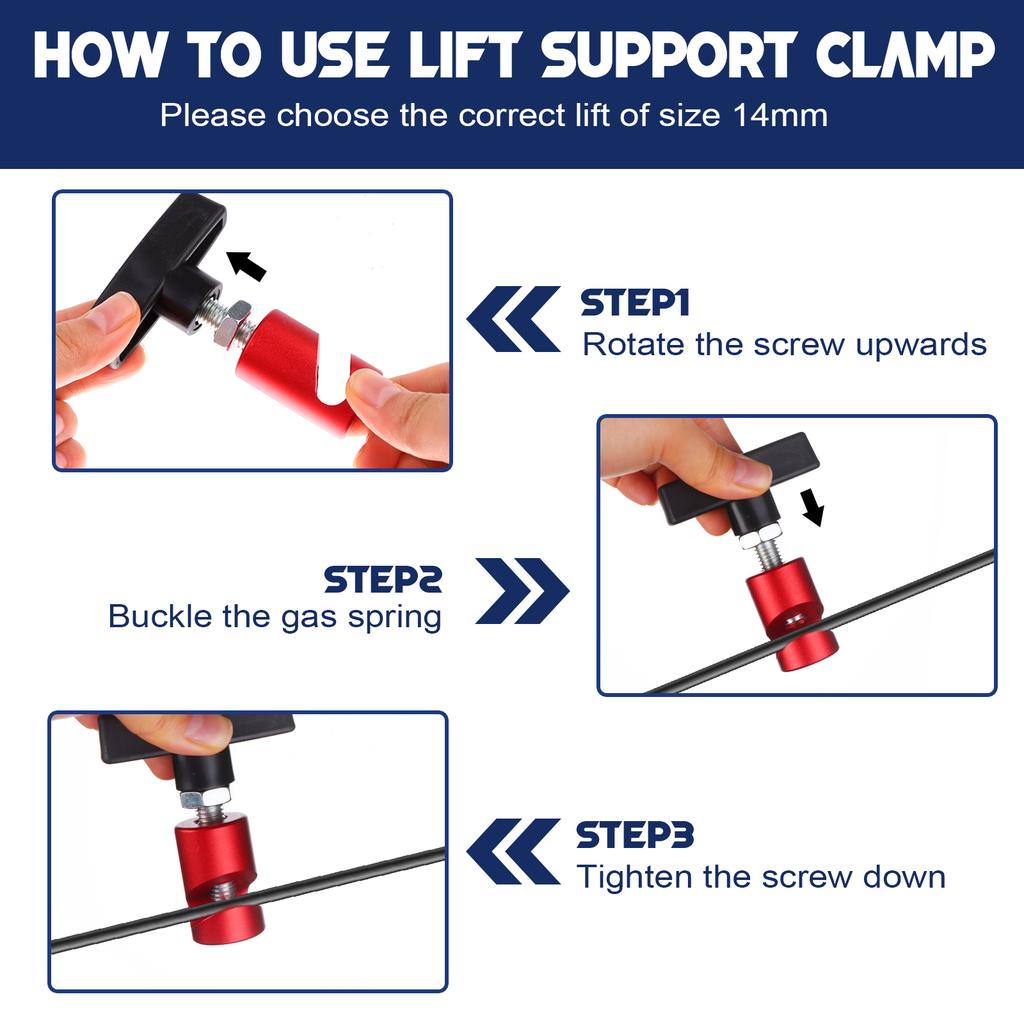 6 Stück Auto Motorhaubenstütze Klemme Stützklemme Motorhaubenstrebe Klemme 0,55 Zoll Stütze Halteclip Stützklemme Fo