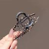 1Pcs High End Back of Head Hair Clip Women Headwear Crystal Flower Hair Accessories Large Size Black Metal Hair Claw