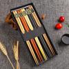 5-Pair Japanese Non-slip Bamboo & Wooden Chopsticks Gift Set