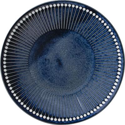 Minoru Touki Mino Ware Albee 220 Plate Navy
