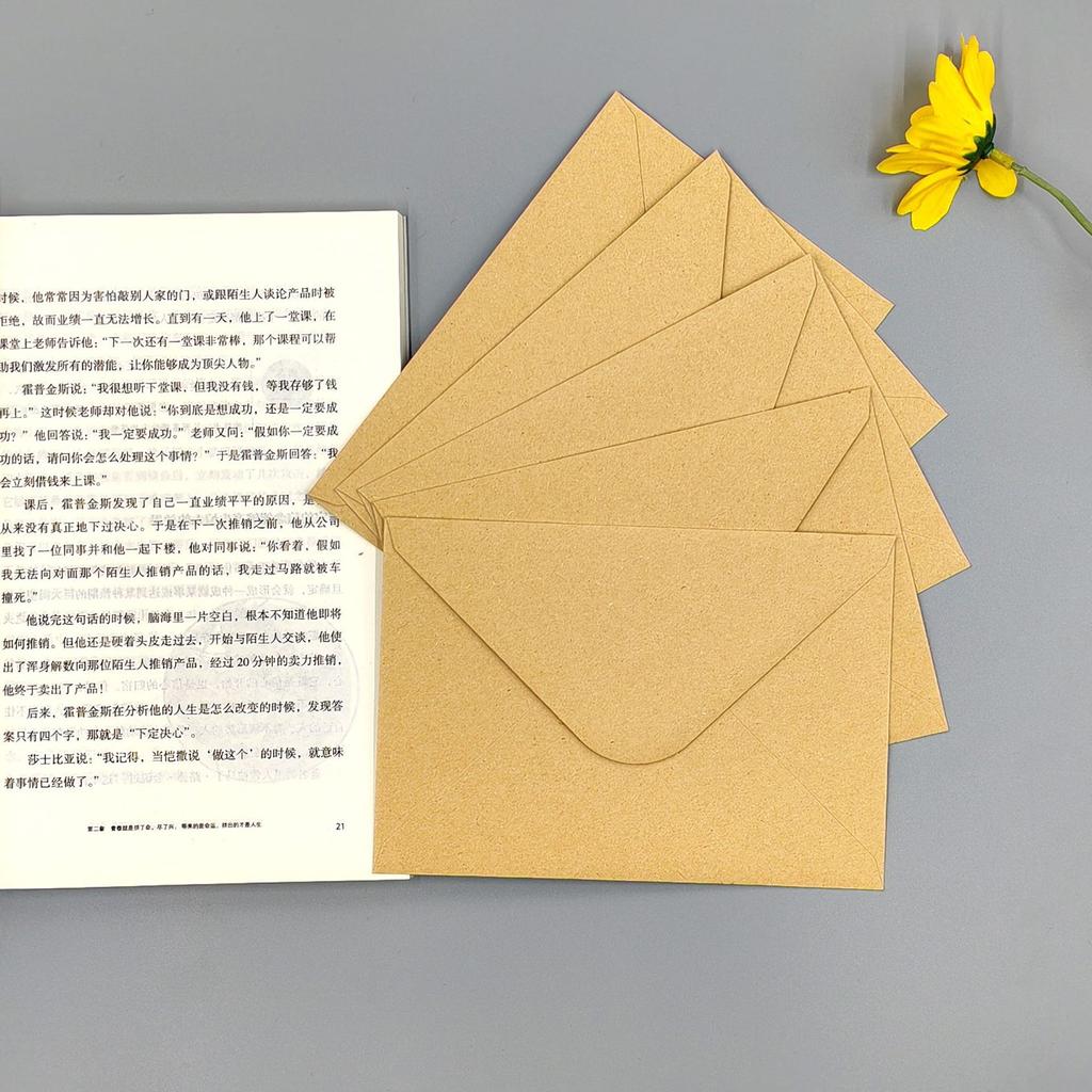 50 Stück braune Umschläge, Europäische leere Grußkarte, Rechnungstasche, Visitenkartentasche