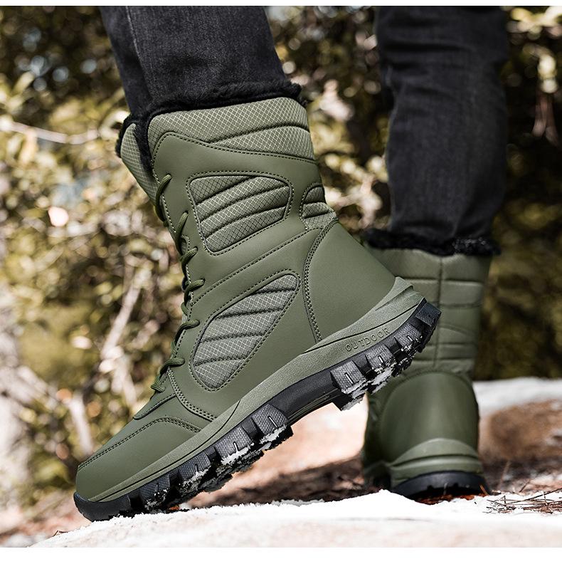 Men's Winter Adventure High-Top Combat Boots - Large Size, Warm, Outdoor Desert & Mountaineering