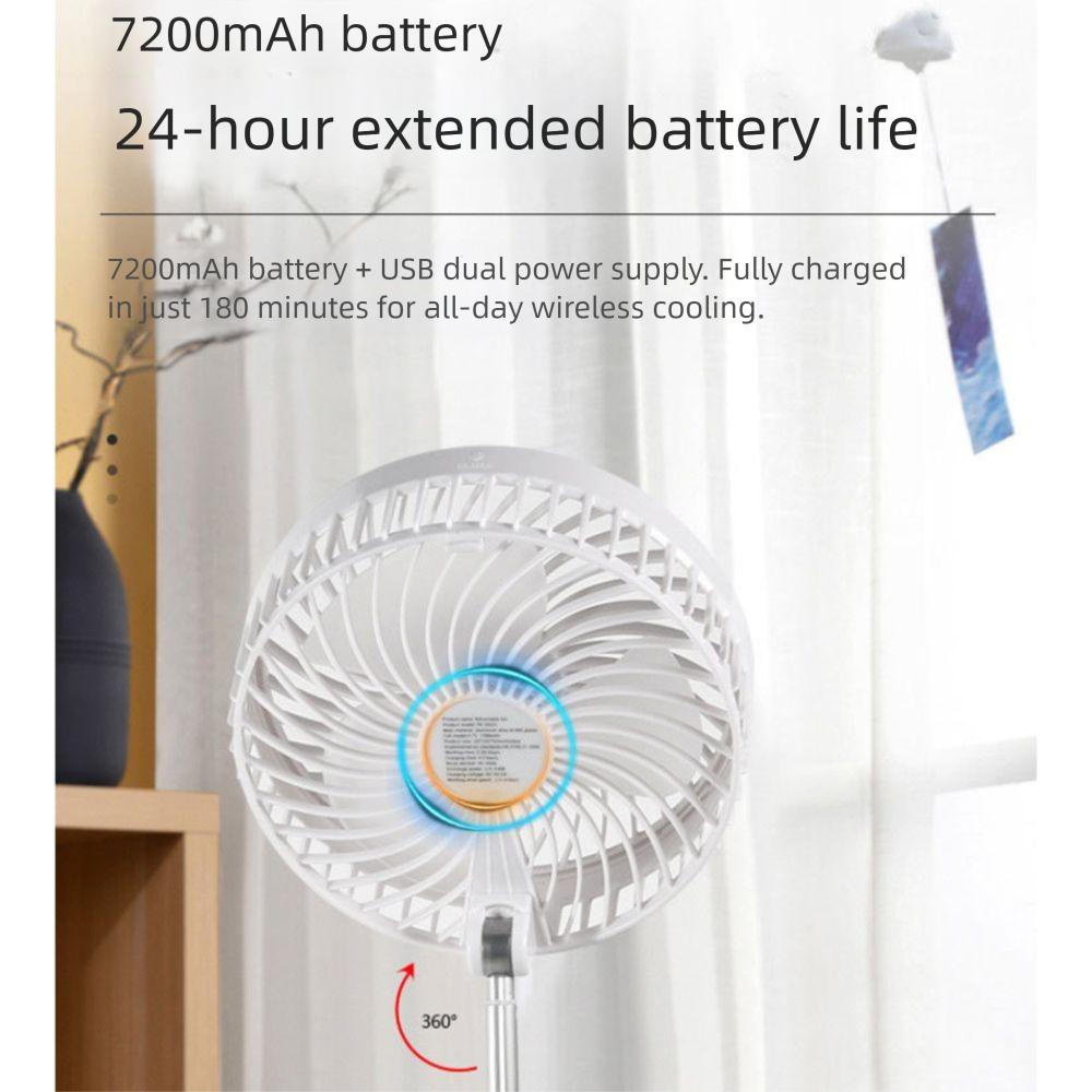 Rotatable Telescopic Electric Fan 24H Long Battery Life Desktop Electric Fan  Outdoor Activity