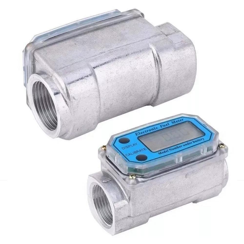 1 Inch  s  Meter LCD Digital  meter 10-100LPM +Celsius-1% Accuracy for   Gasoline Kerosene Methanol Water