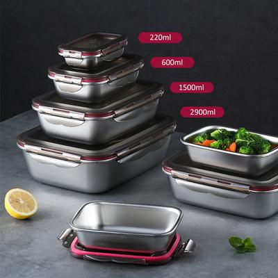 Pudełko na lunch bento ze stali nierdzewnej 304, szczelne, przenośne pudełko do przechowywania żywności, domowy pojemnik na pikle, pojemnik na żywność do lodówki