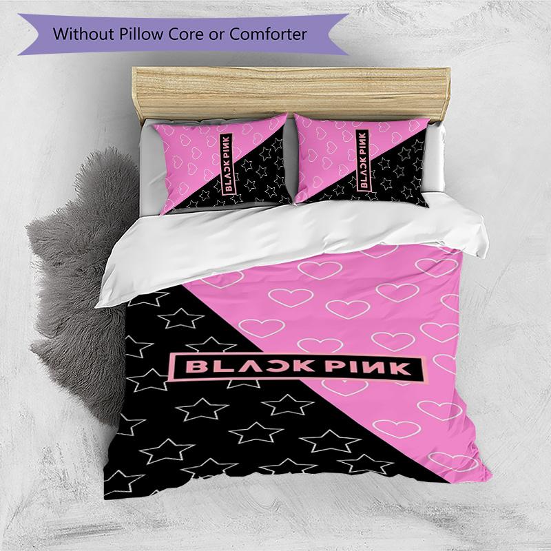 KPOP 3pcs Bedding Set Duvet Cover Closure Includes 1 Duvet Cover & 2 Pillowcases for All Seasons Bedroom Home Dorm Decor