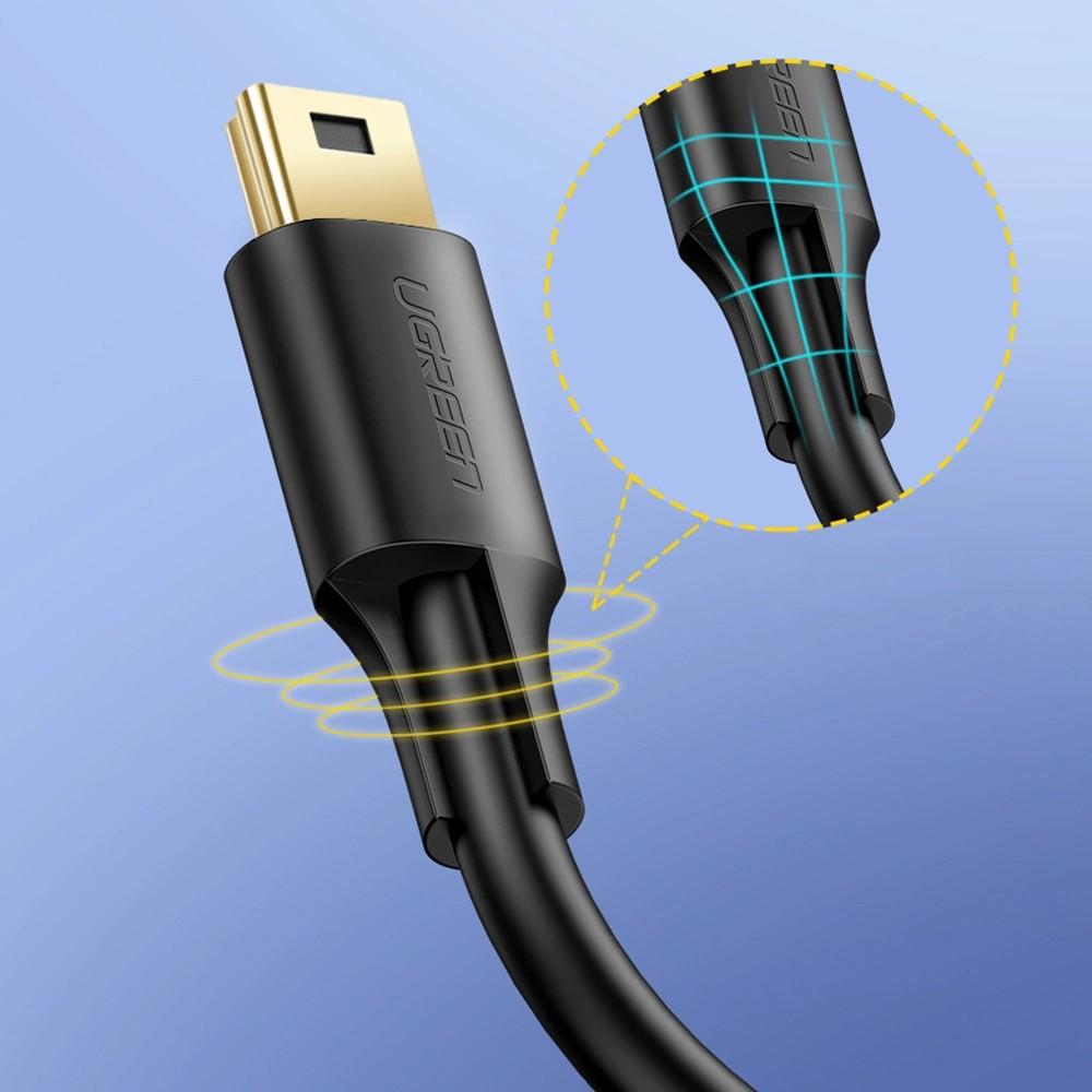Ugreen 5-pin Gold-plated USB - Mini USB Cable 0.25m Black (US132)
