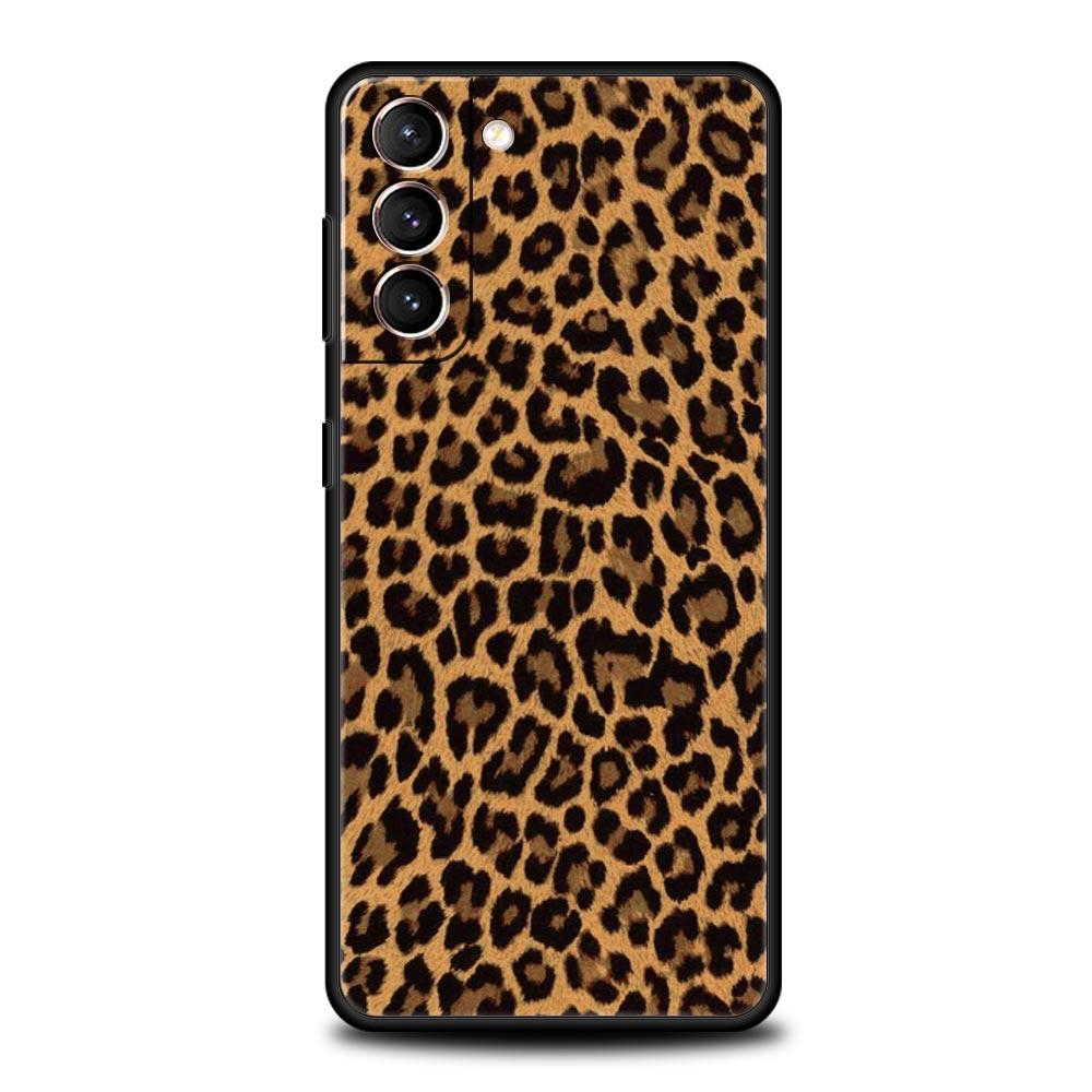 Phone Case For Samsung Galaxy S24 S23 S22 Ultra S20 S21 FE 5G S10 S9 Plus S10E S8 S7 Edge Silicone Cover Leopard Cheetah Print