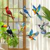 Colored Birds Suncatchers Flat Acrylic Hanging Ornaments Pendants Set For Car Rearview Mirror Window Home Garden Decors