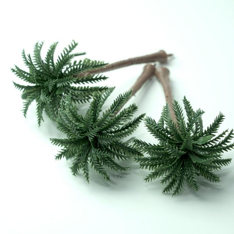 20Pcs Architectural Sandbox Decors Plastic Coconuts Palms Tree Miniature Figurine Scenery Landscape Design Accessories