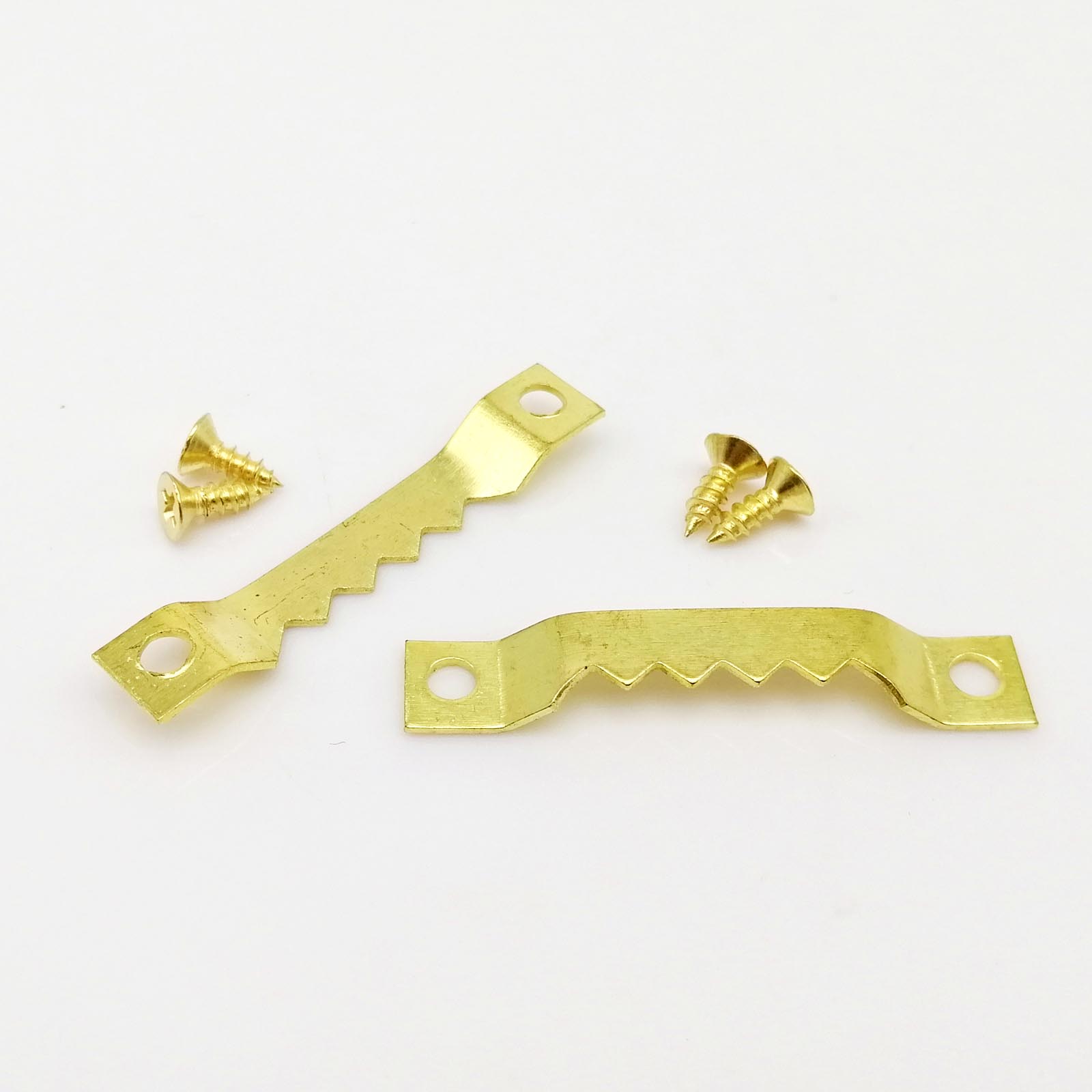 

25 шт. Золотистый Серебристый Черный Подвес для фоторамки Зубчатый Подвешивание Фото Масло Живопись Зеркало Зубчатые Крючки с Винтами 7x40 мм золотой