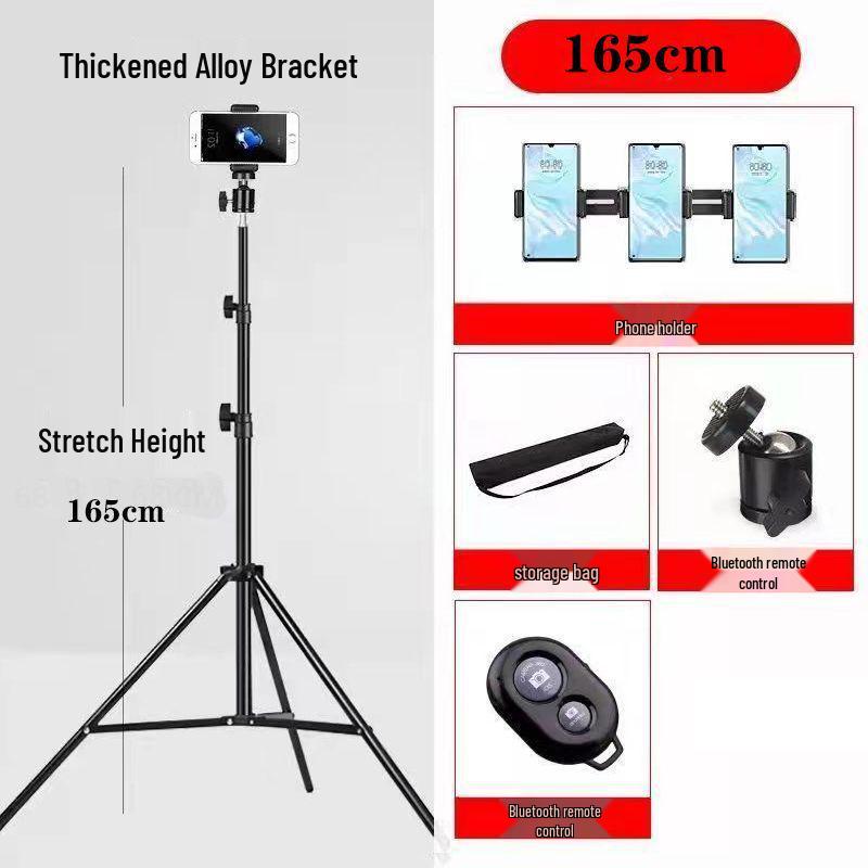 Venkovní multifunkční stojan na telefon s trojnožkou a doplňkovým světlem