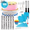Cake Decor Stainless Steel Cake Decorating Supplies Cake Turntable 106PCS/Set DIY Cream Tools Cake Decorating Turntable Set