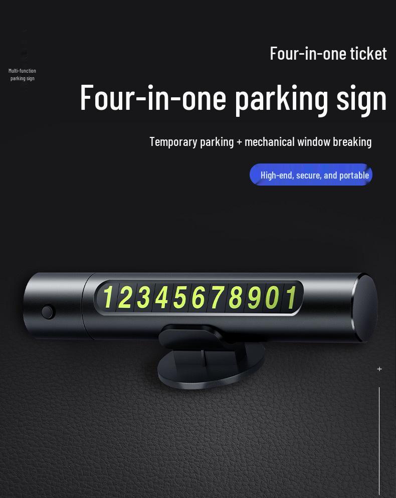 Multi-Function Car Safety Hammer & Emergency Glass Breaker with Parking Number Plate