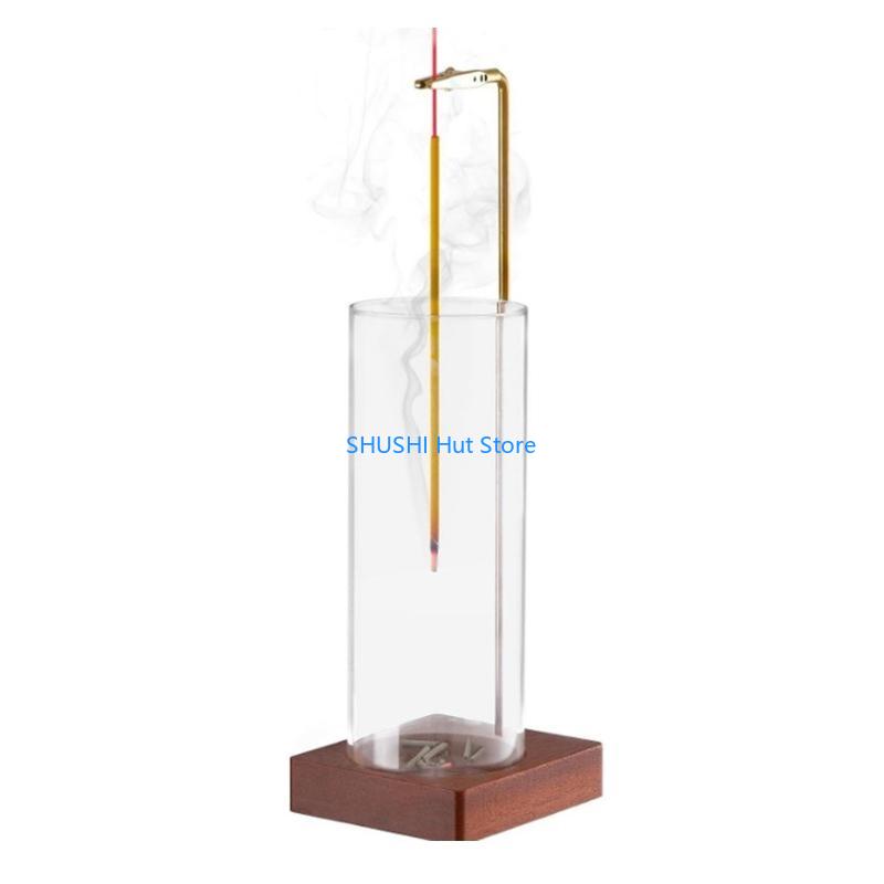 

Peaceful Anti Ashes Incenses Burners with Glass Catcher for Home Relaxation Gift D57B